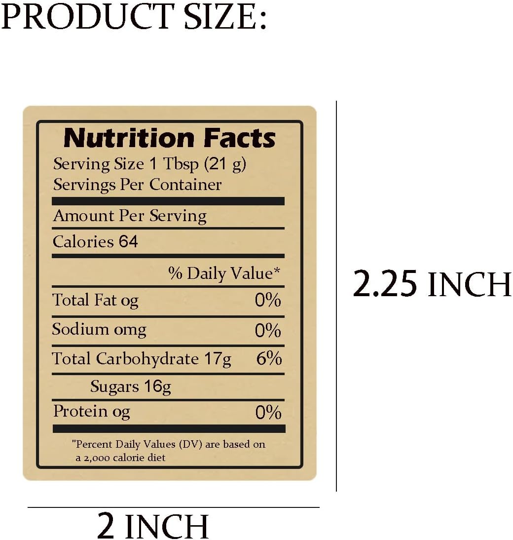Health & Wellness U Of T - 600pcs Self-Adhesive Kraft Nutrition Honey Labels
