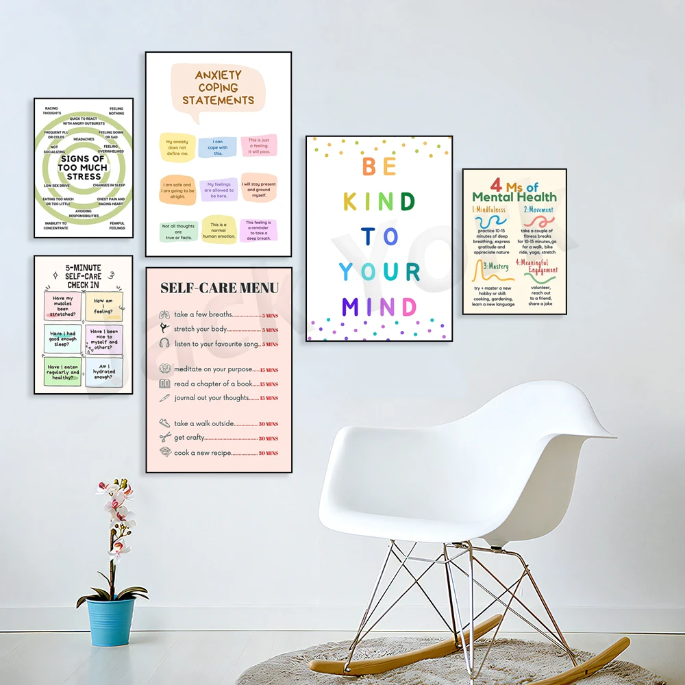 Self Care Check In Poster, Men - Therapy Health And Wellness review and price