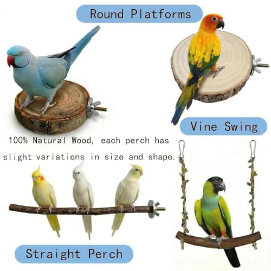 8PCS natural wood bird perches - Health & Wellness U Of T review and price